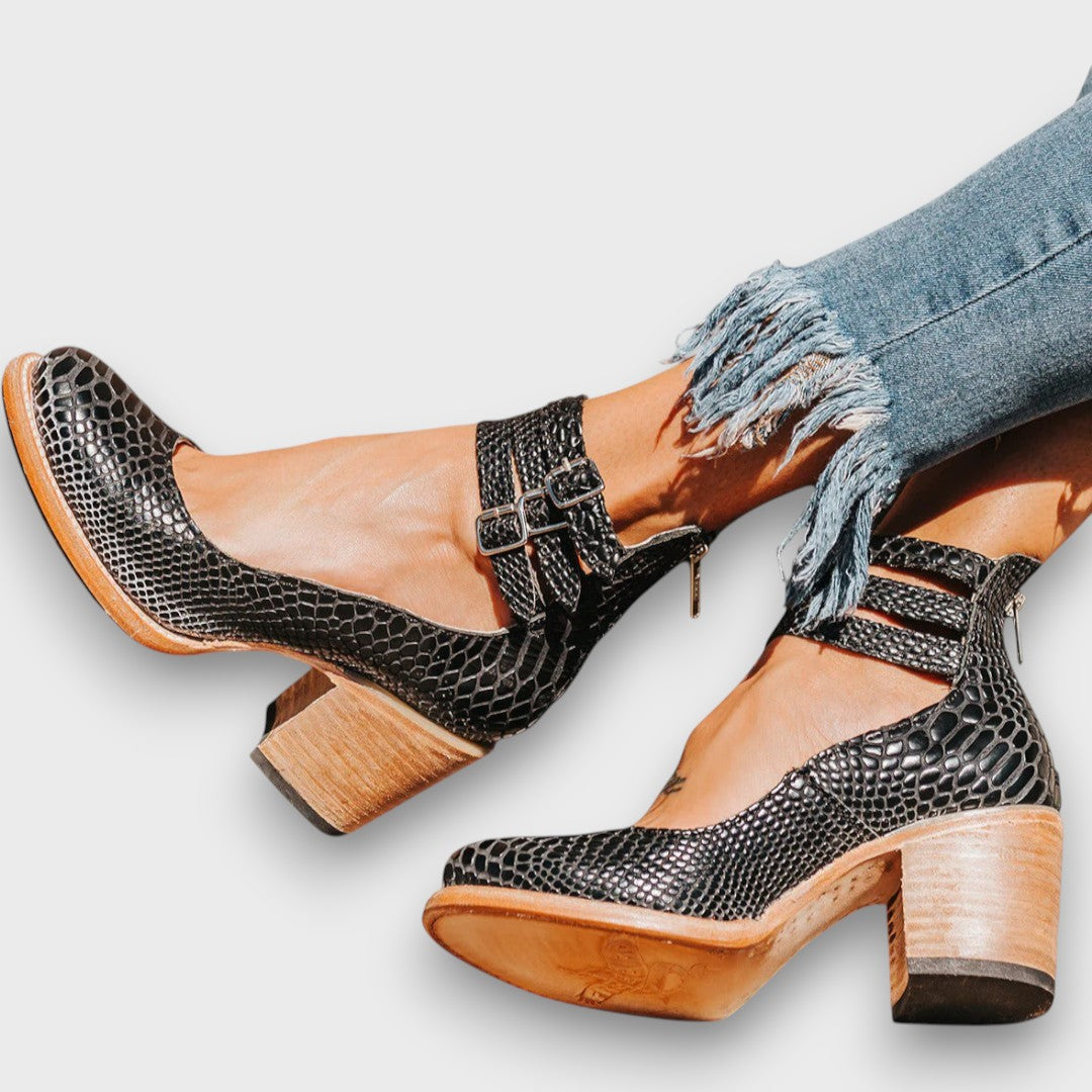 Ginevra Ankle Boots with Multiple Straps and Block Heel