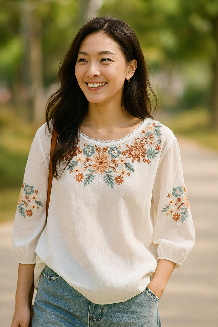 Ellin | Petal Stitch Blouse