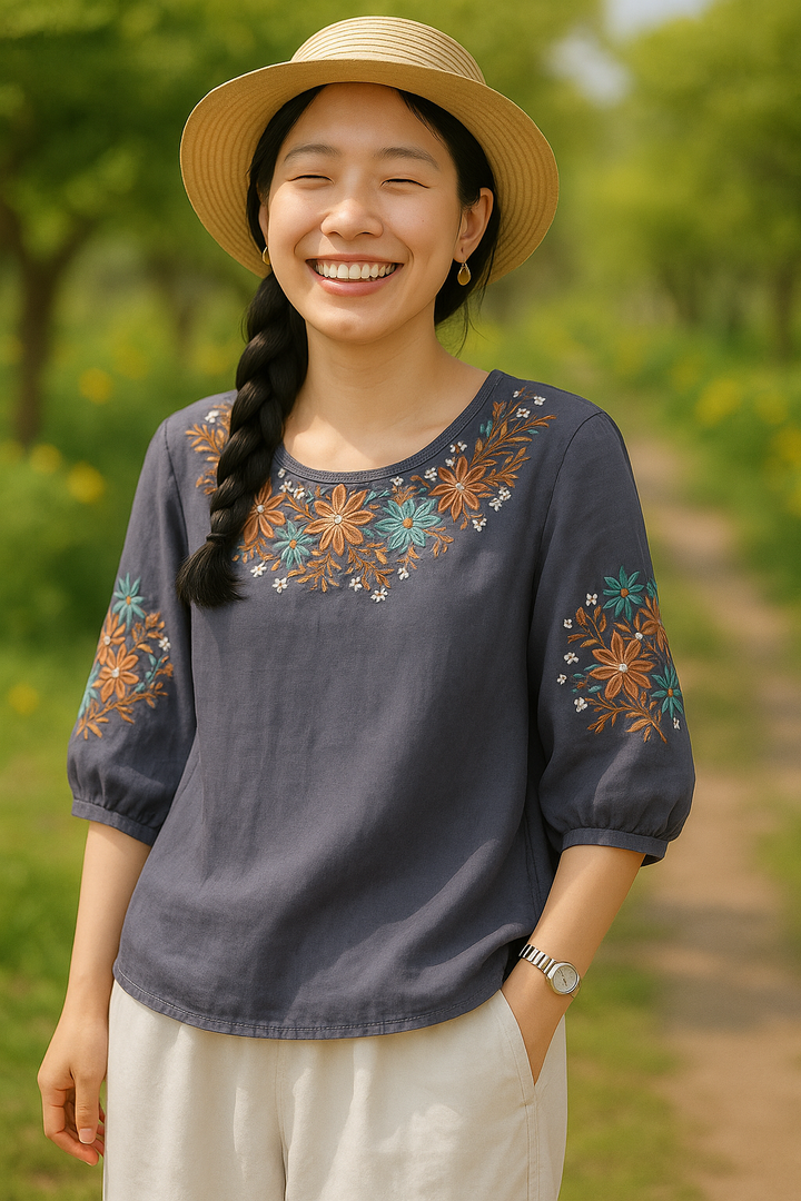 Ellin | Petal Stitch Blouse