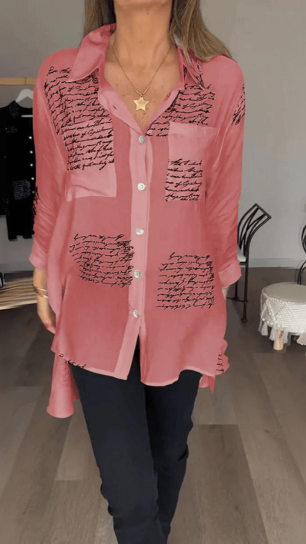 Tiemona | Script Button-Up Shirt