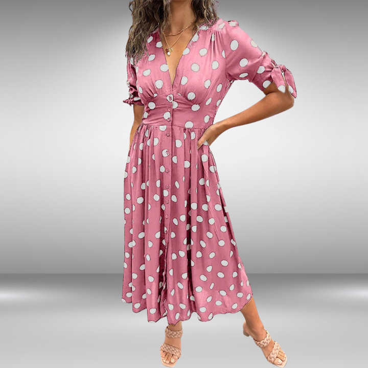 Monique | Elegant Polka Dot Dress