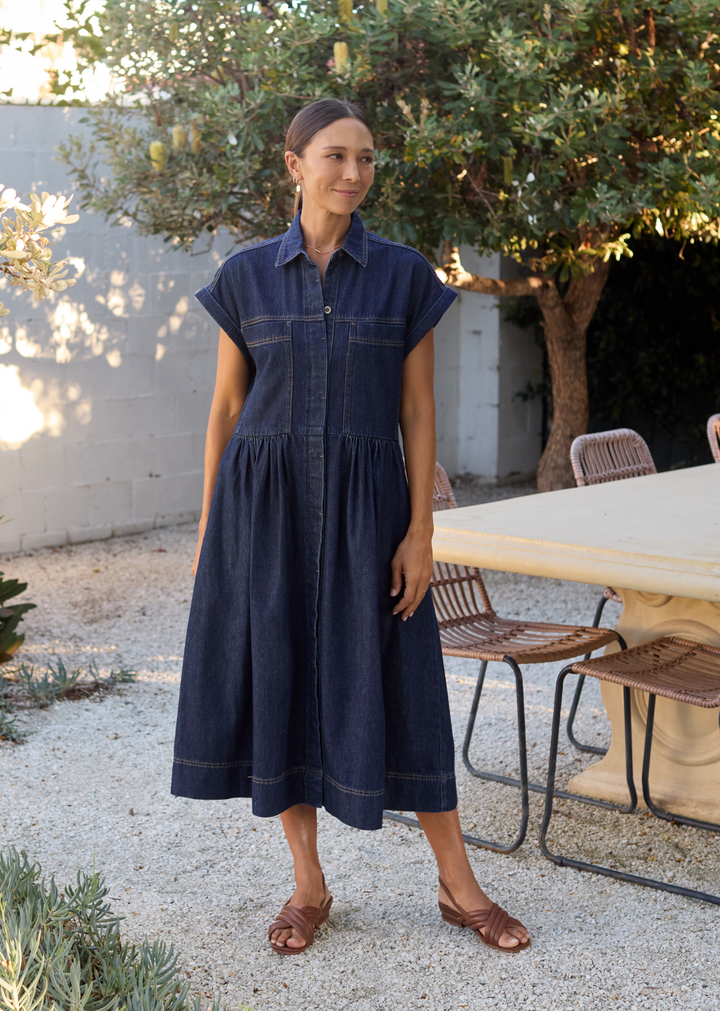 Annia | Deep Indigo Midi Dress
