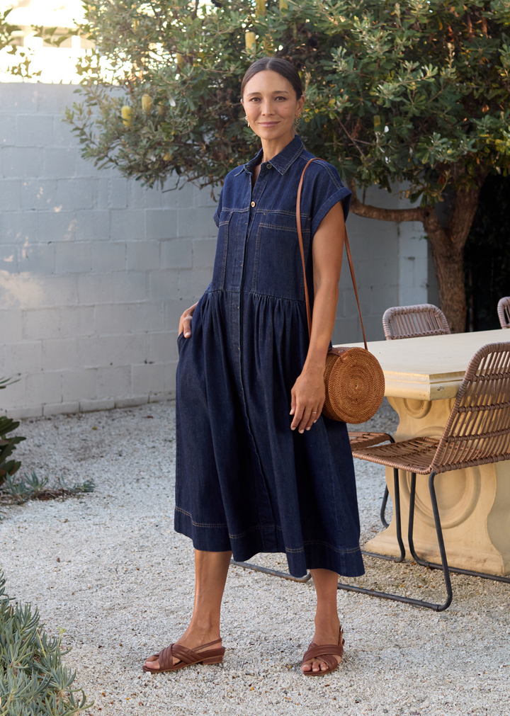 Annia | Deep Indigo Midi Dress