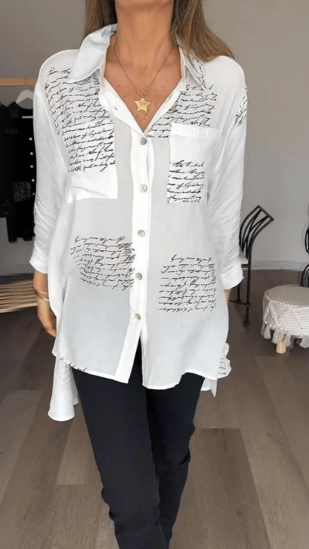 Tiemona | Script Button-Up Shirt