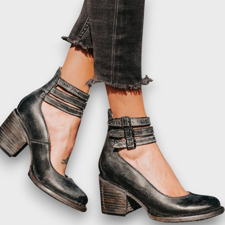 Ginevra Ankle Boots with Multiple Straps and Block Heel