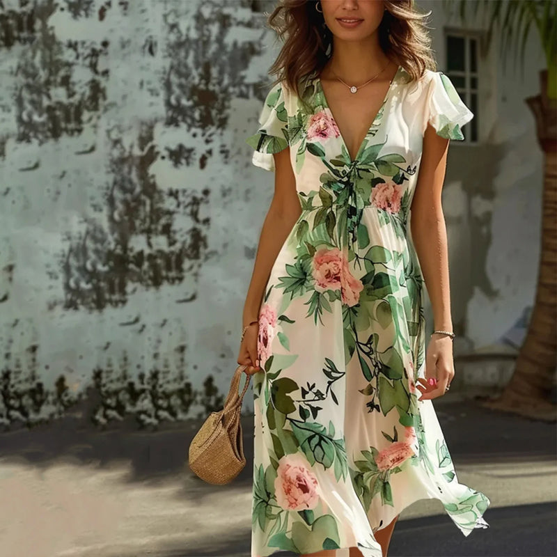 CARYS | FLORAL BREEZE MIDI DRESS