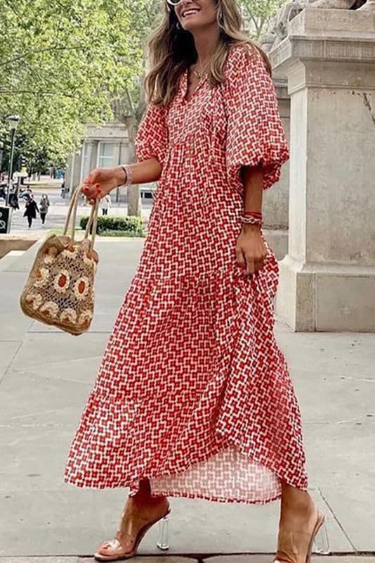 Vanessa | Boho Puff Maxi Dress