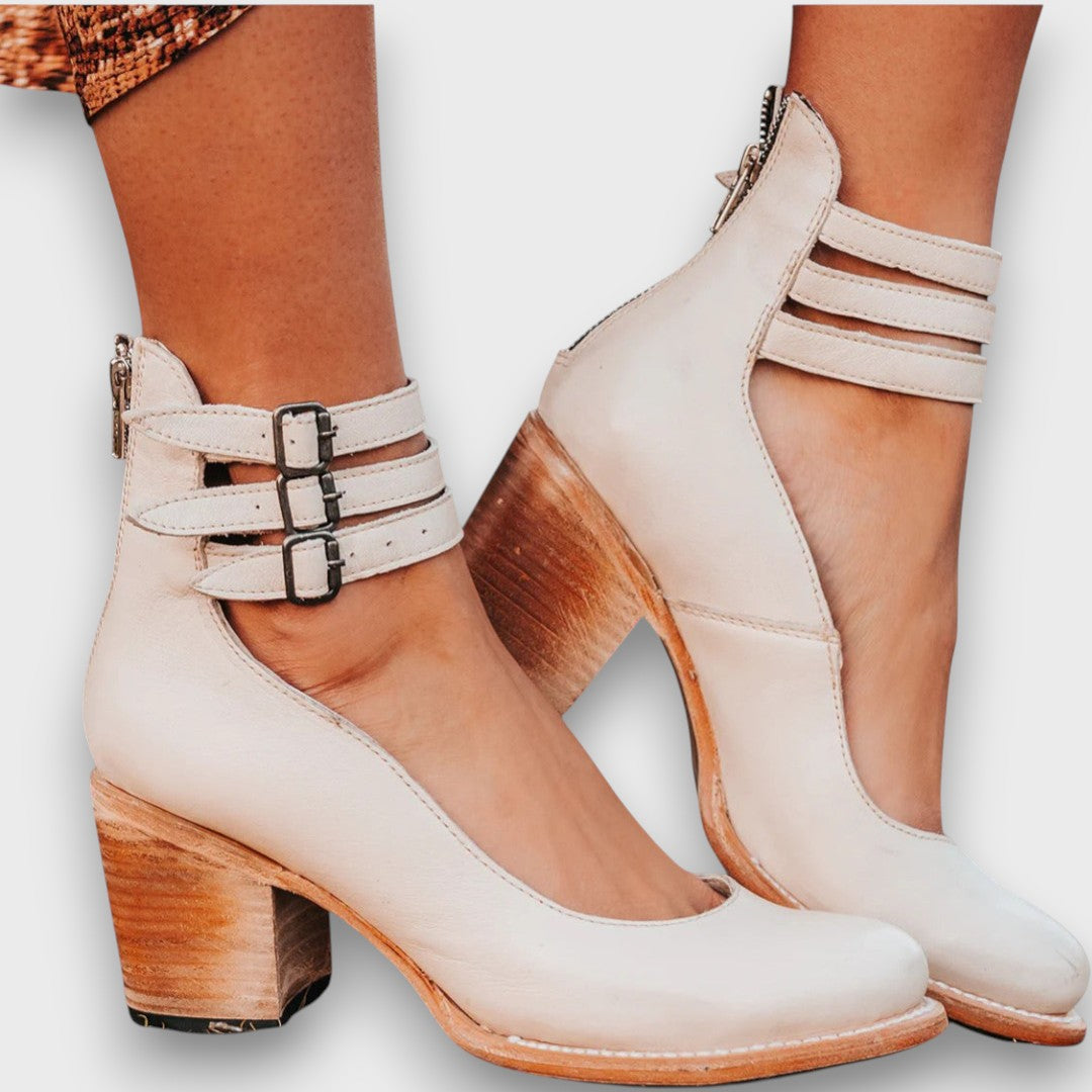 Ginevra Ankle Boots with Multiple Straps and Block Heel