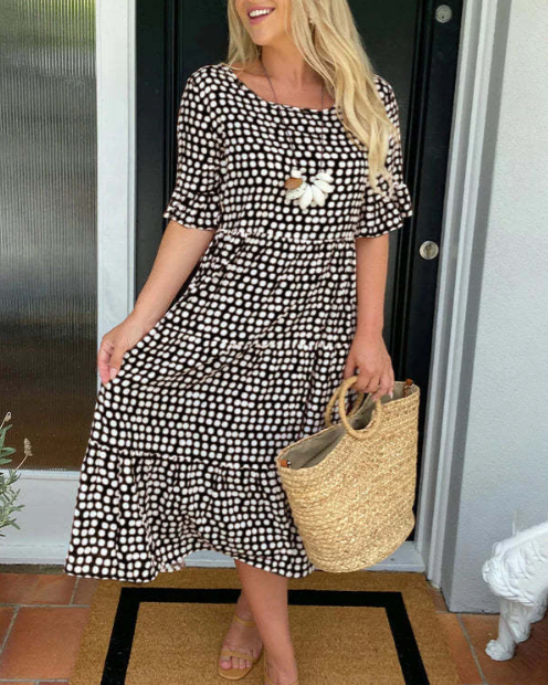 Zora | Sable Short-Sleeve Midi Dress