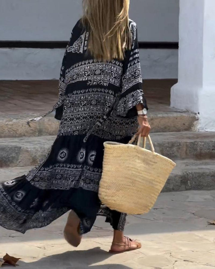 Emy | Trendy V-Neck Bell Sleeve Dress