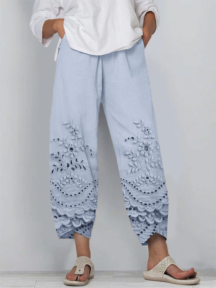 ZARA | LACE-TRIMMED TROUSERS