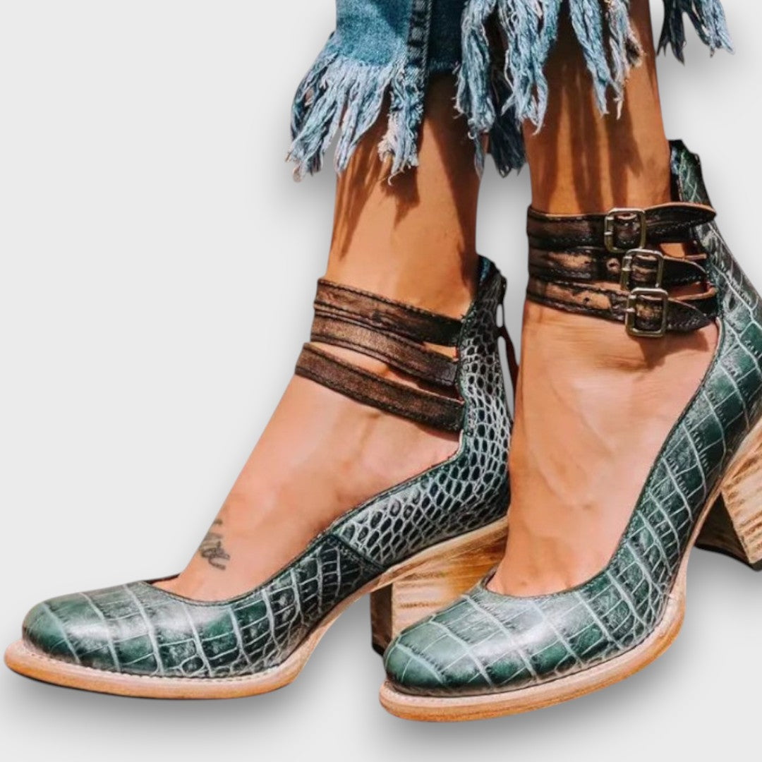 Ginevra Ankle Boots with Multiple Straps and Block Heel