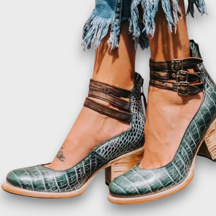 Ginevra Ankle Boots with Multiple Straps and Block Heel